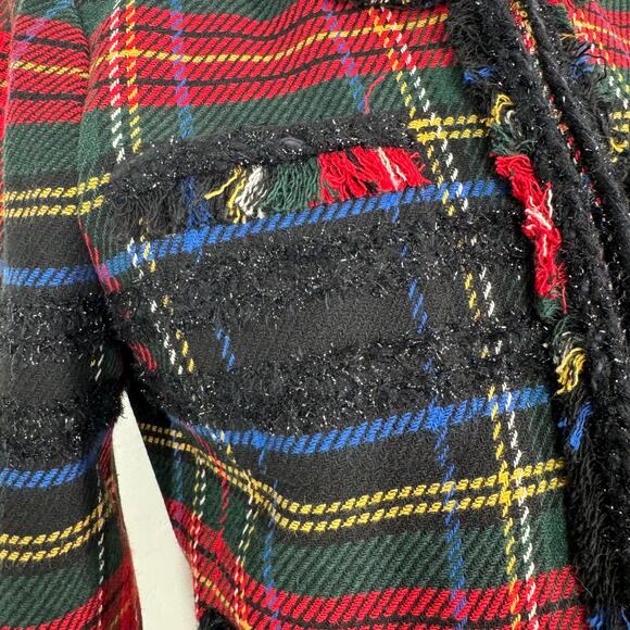 J. Crew Stewart Plaid Tartan Lady Jacket Red Blazer Preppy Work Classic Size  2 - Picture 6 of 15